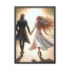 Couple Holding Hands on a Sunny Day Framed Poster