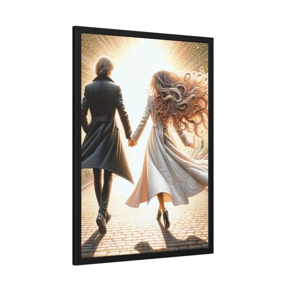 Couple Holding Hands on a Sunny Day Framed Poster