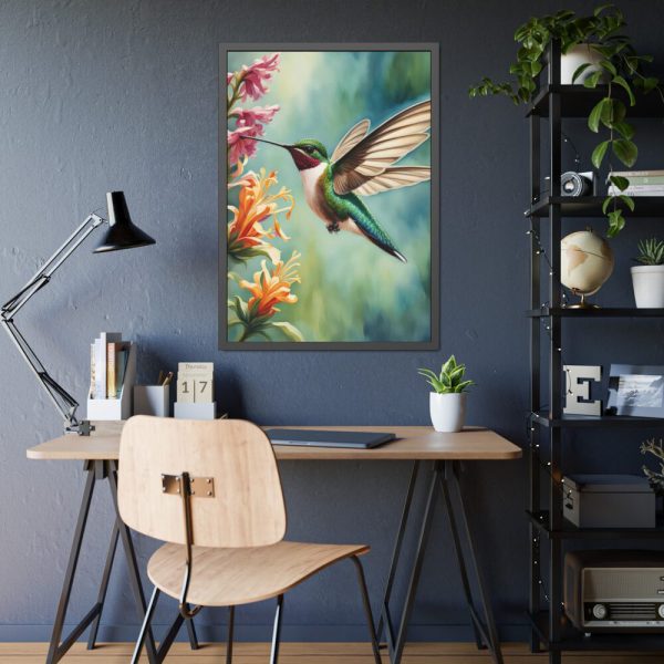 93831-262.jpg Hummingbird Flower Art Framed Poster