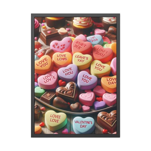 93831-268.jpg Colorful Candy Hearts Framed Poster