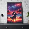 Romantic Silhouettes of a Couple Framed Poster