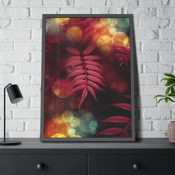 93831-3.jpg Fern, Plant, Bokeh, Glare, Tulips Framed Poster