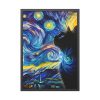 93831-308.jpg Cat Looking up at Swirling Night Sky Framed Poster