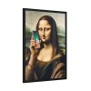 93831-313.jpg Mona Lisa Talking on a Smartphone Framed Poster