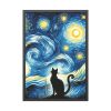 93831-316.jpg Black Cat Silhouetted Against a Night Sky Framed Poster