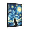 93831-317.jpg Black Cat Silhouetted Against a Night Sky Framed Poster