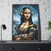 93831-327.jpg Mona Lisa Reimagined in a Futuristic Setting Framed Poster