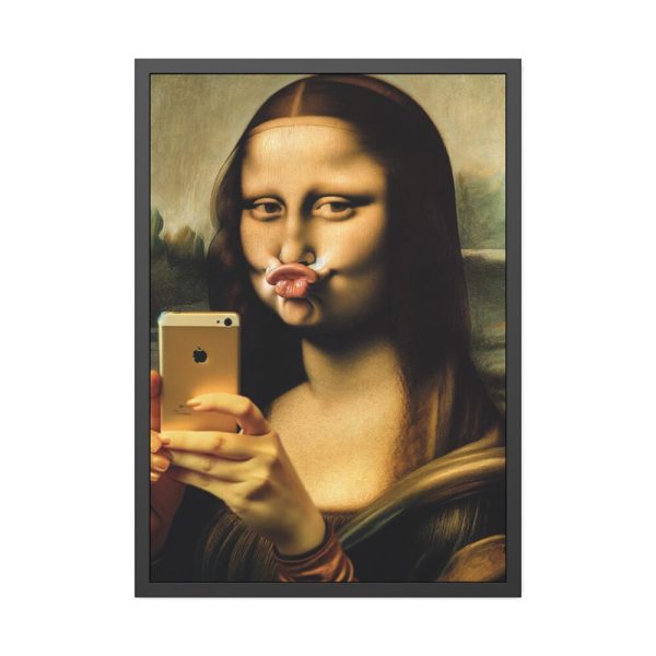 93831-332.jpg Mona Lisa Making a Duckface Framed Poster