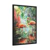 Two Flamingo Birds in Lush Tropical Framed Poster