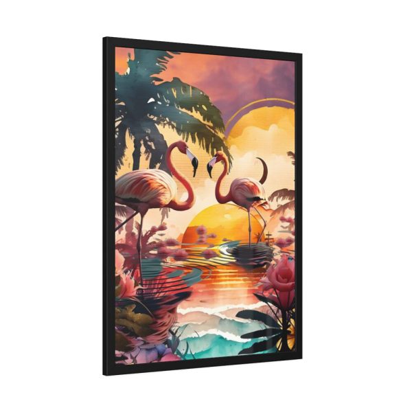 93831-357.jpg Two Tropical Flamingos Framed Poster