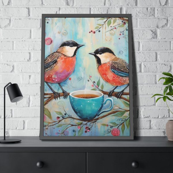 93831-363.jpg Coffee Tea Birds Framed Poster