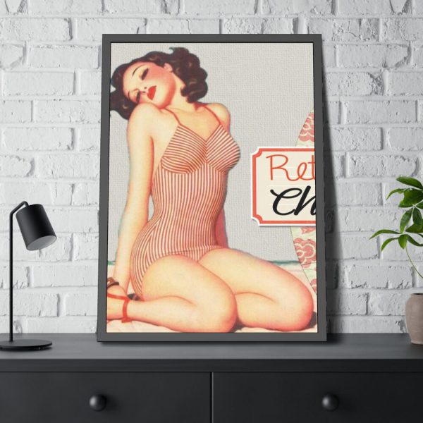 93831-59.jpg Retro Pin-up Lady Art Collag Framed Poster