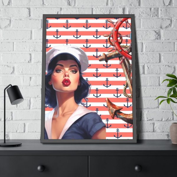 93831-75.jpg Nautical Pinup Girl I Framed Poster