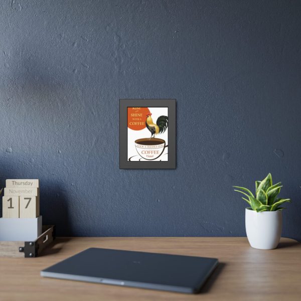 93832-2.jpg Coffee Cup Rooster Retro Framed Poster