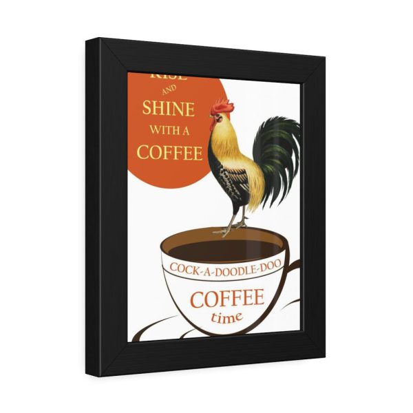 93834-1.jpg Coffee Cup Rooster Retro Framed Poster