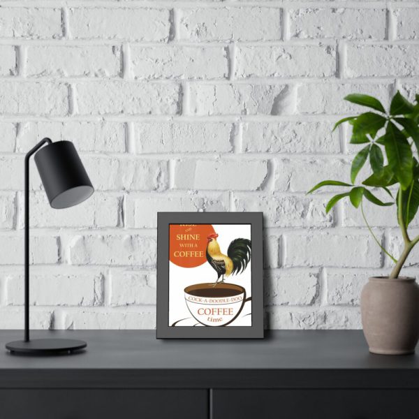 93834-3.jpg Coffee Cup Rooster Retro Framed Poster