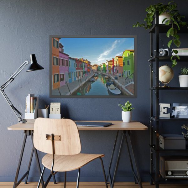 Free Case Colorate Burano in Venice Framed Poster