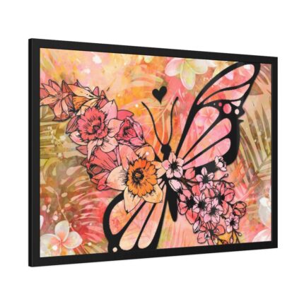 Tropical Flower Butterfly Art Framed Poster