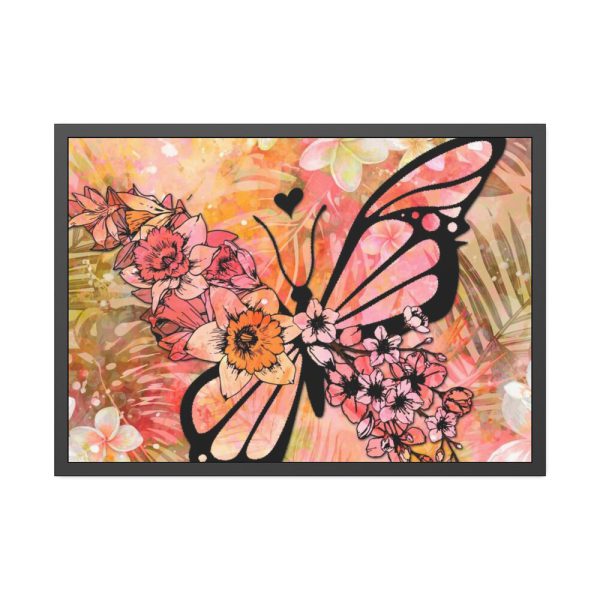 93854-105.jpg Tropical Flower Butterfly Art Framed Poster