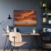 Orange Scenery With Beautiful Tree Framed Poster