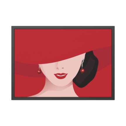 Woman In Red Hat Framed Poster
