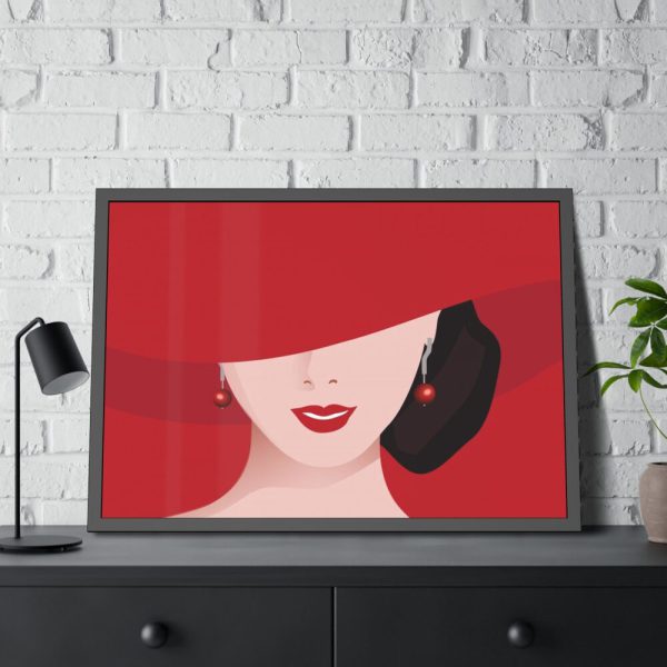 93854-195.jpg Woman In Red Hat Framed Poster