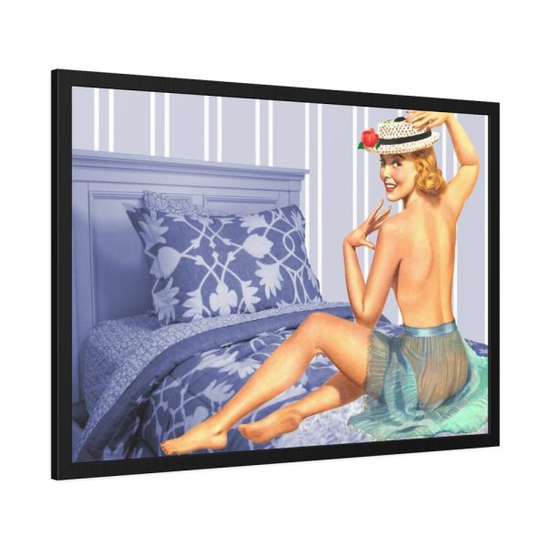 93854-201.jpg Pin-up Girl On Bed Framed Poster