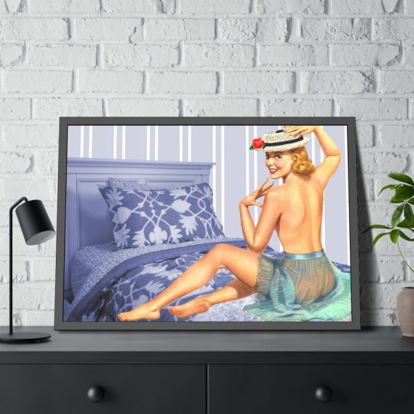 93854-203.jpg Pin-up Girl On Bed Framed Poster