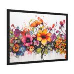 Colorful Watercolor Flowers on White Background Framed Poster - Image 2