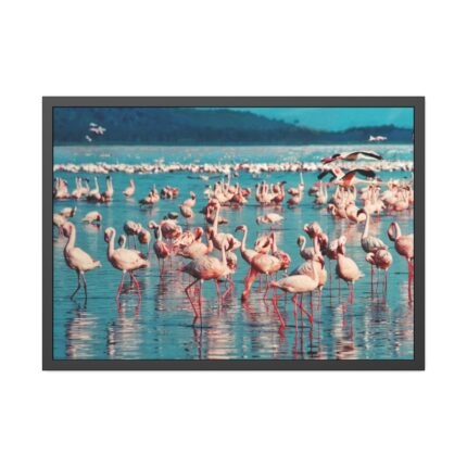 Pink Flamingo Lake Framed Poster