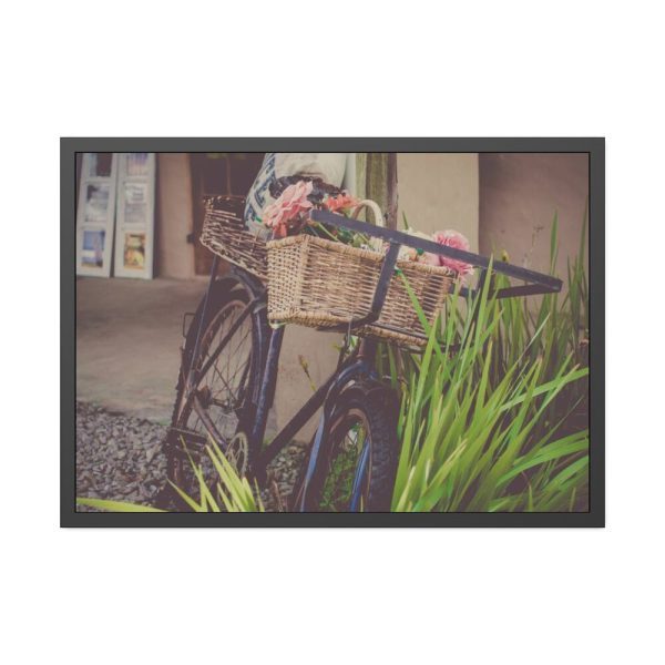93854-276.jpg Flowers on Bicycle Framed Poster