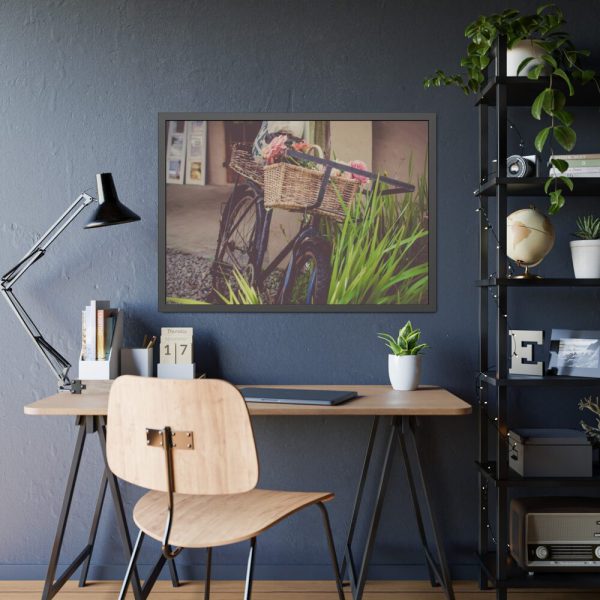 93854-278.jpg Flowers on Bicycle Framed Poster