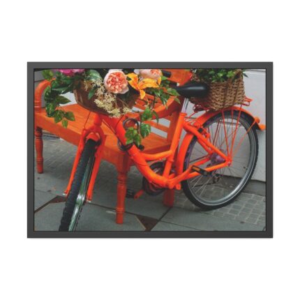 Bike Decorated With Flowers Framed Poster