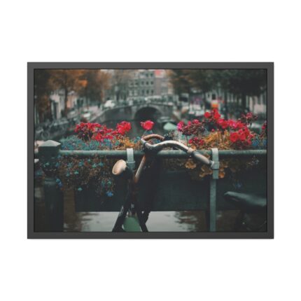 Vintage Bike Flowers Framed Poster