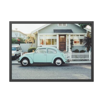 Vintage Car and House Framed Poster