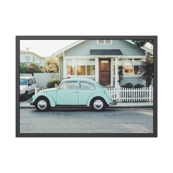 93854-288.jpg Vintage Car and House Framed Poster