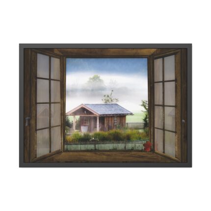 Autumn Outlook Landscape Fog Framed Poster