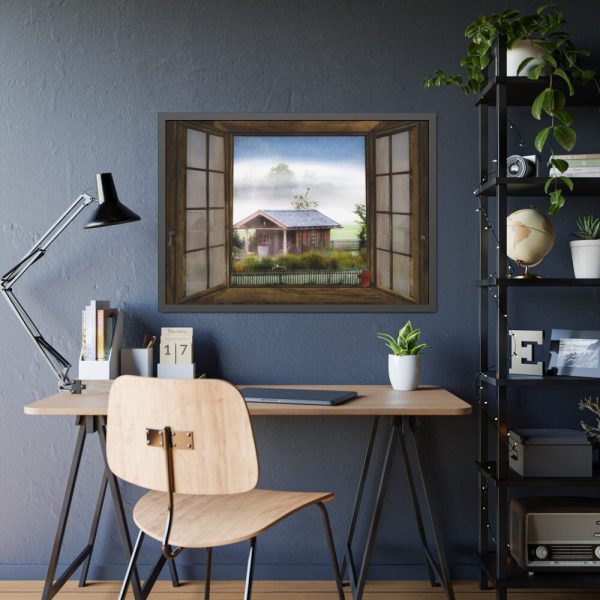 Autumn Outlook Landscape Fog Framed Poster