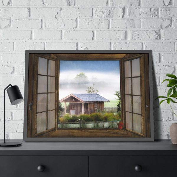 Autumn Outlook Landscape Fog Framed Poster