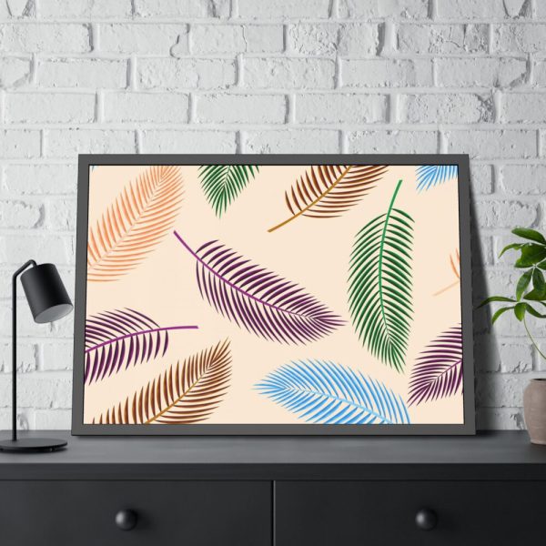 Tropical Leaves Pattern Framed Poster