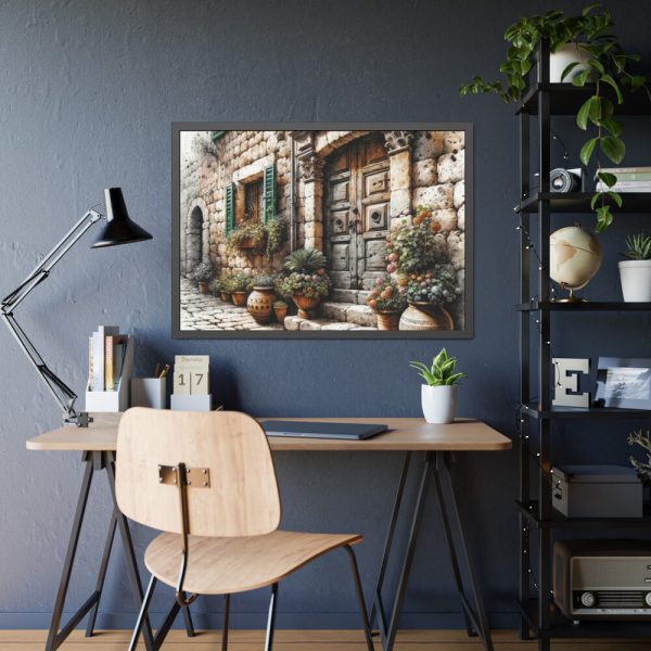 93854-314.jpg Mediterranean Street Scene Framed Poster