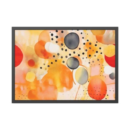 Orange Yellow Abstract Artwork Framed Poster