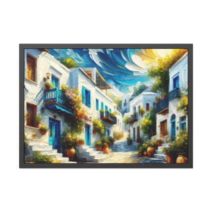 Greek Street Mood Framed Poster