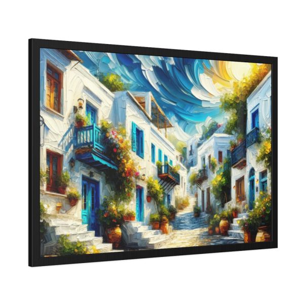 93854-337.jpg Mykonos Architecture and the Sea Framed Poster