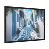 White Greek Street Framed Poster