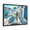 Woman With Blue Hair in Greece Framed Poster