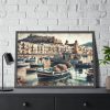 93854-375.jpg Fishing Boats at Cefalu Harbor, Italy Framed Poster
