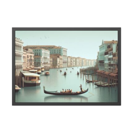 Tourists in a Gondola in Venice, Italy Framed Poster