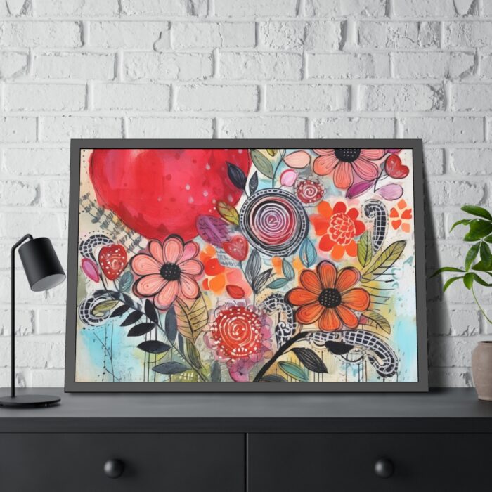 Valentine Doodle Art Paper Framed Poster - Image 4