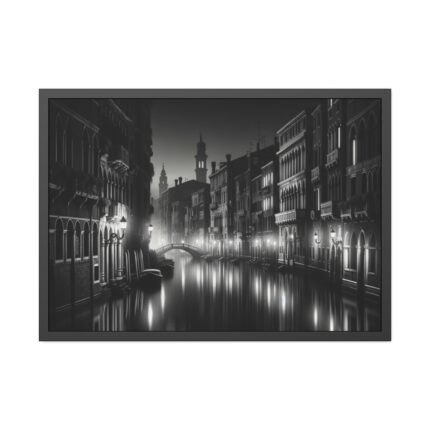 Venice Canal at Night Framed Poster
